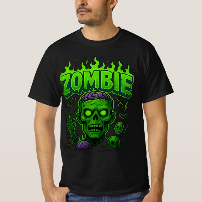 Camiseta Roupas Zombie do Halloween | Spooky Unisex (Frente)