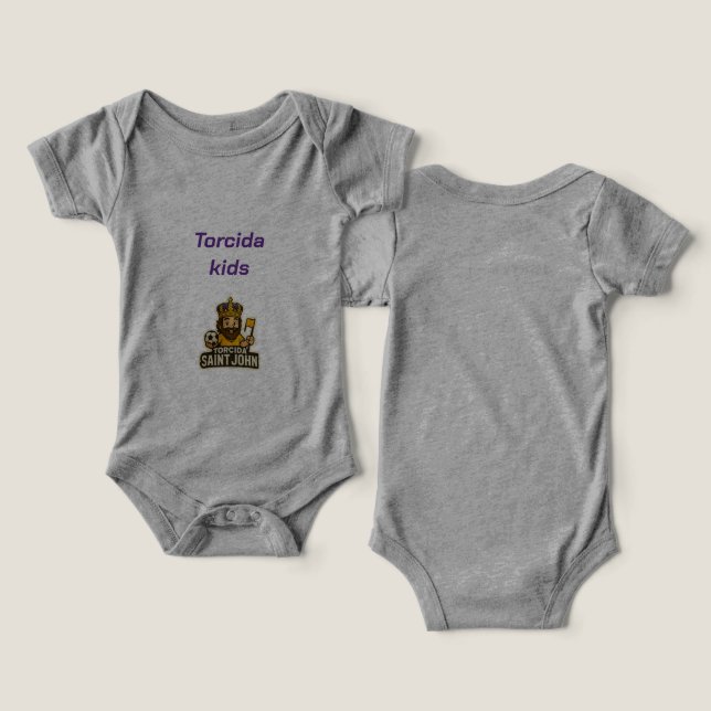 Camiseta Roupinha de Bebê Torcida Saint John FC. (Design Frente e Verso)