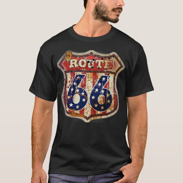 Camiseta Route 66 weathered (Frente)