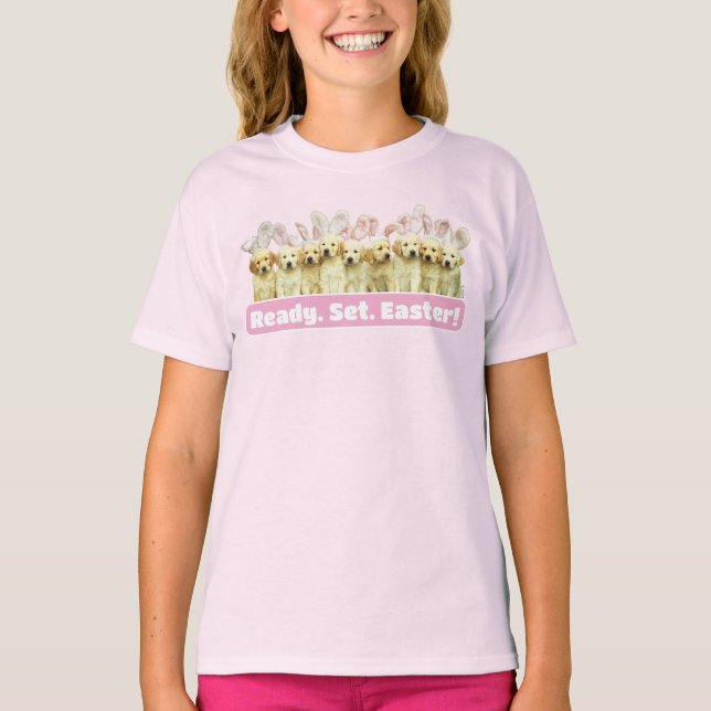 Camiseta Row of Puppy Bunnies (Frente)