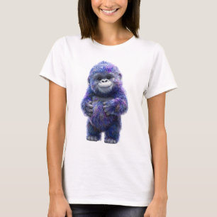 Camiseta Roxa Bebê Gorila Sorriso Mulheres Cósmico