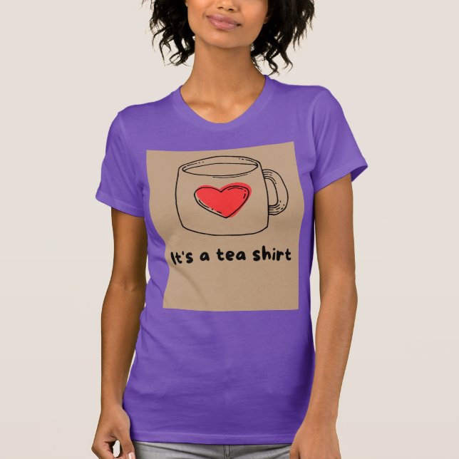 Camiseta roxa de meia manga (Frente)