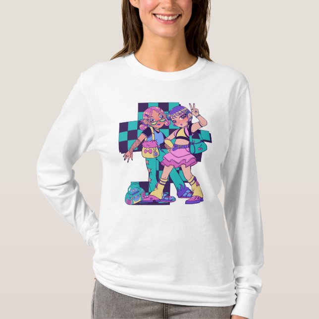 Camiseta Roxa e Negra. (Frente)