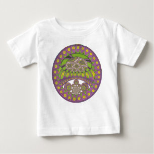 Camiseta Roxo Africano e Caleidoscópio Amarelo Tradicional