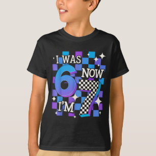 Camiseta Roxo azul xadrez era 6 7 67 aniversário menina men