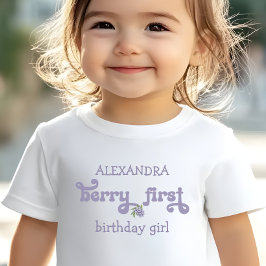 Camiseta Roxo Berry Primeira Fada Primeiro Aniversário