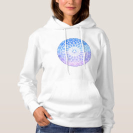 Camiseta Roxo, Branco e Azul Floral Espacial Mandala