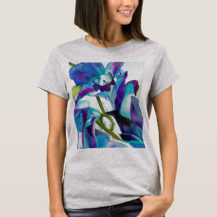 Camiseta Roxo Cingapura Orquídea, pintura aquosa
