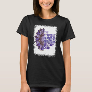 Camiseta Roxo Criança Militar Leopardo Sunflower Bleache