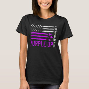 Camiseta Roxo Crianças Militares Crianças Militares Ar Band