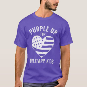 Camiseta Roxo Crianças Militares Sensibilização Militar par