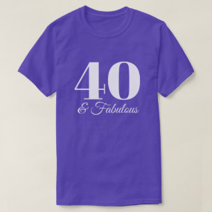 Camiseta Roxo e Branco 40 & Fabuloso Tipografia