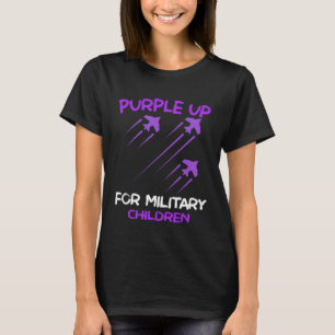 Camiseta Roxo Em Abril Mês Militares Do MOMC Infantil