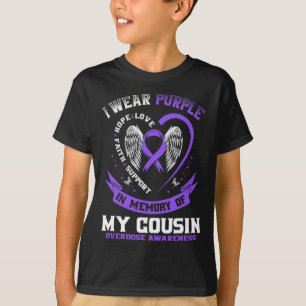 Camiseta Roxo Em Memória Da Sobredosagem De Medicina Da Min