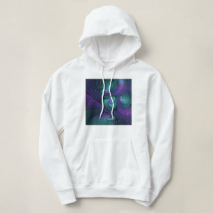Camiseta Roxo encontra Arte Fractal Turquesa abstrato
