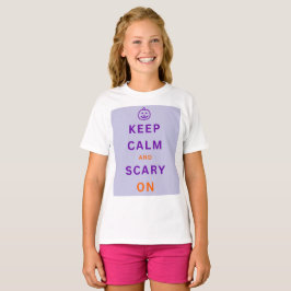 Camiseta Roxo fica calmo e assustado no texto Menina de Hal