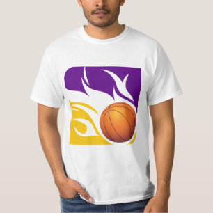 Camiseta Roxo flamejante e ouro do basquetebol