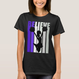 Camiseta Roxo Motivacional Garotas Cheerleading Acredite Re