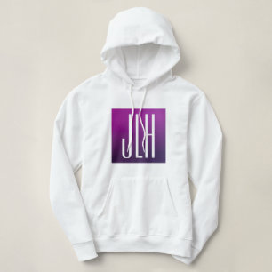 Camiseta Roxo Ombre & Inicial ou outro Texto Branco
