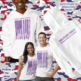Camiseta Roxo para Cima Criança e Adulto Militar