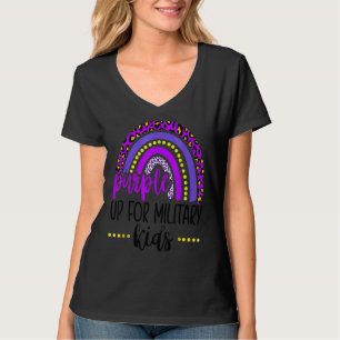 Camiseta Roxo Para Criança Militar Militar Do Arco-Íris Mon