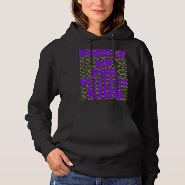 Camiseta Roxo Para Crianças Militares (Frente)