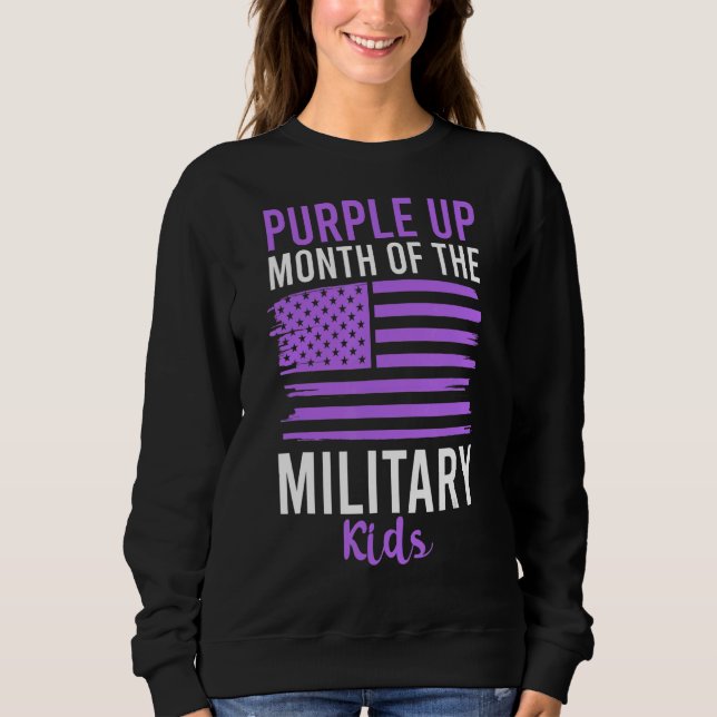 Camiseta Roxo Para Crianças Militares Adulto Americano Lega (Frente)