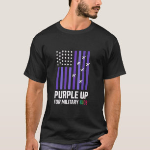Camiseta Roxo Para Crianças Militares Bandeira Infantil Rox