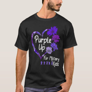 Camiseta Roxo Para Crianças Militares Ch Militar De Girasso