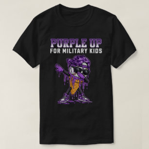 Camiseta Roxo Para Crianças Militares Cone de Sorvete Dabbi