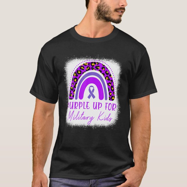 Camiseta Roxo Para Crianças Militares Crianças Secas (Frente)