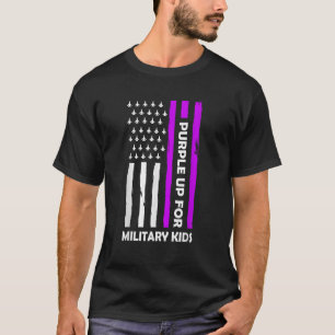 Camiseta Roxo Para Crianças Militares Da Criança Militar