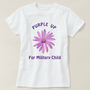 Camiseta Roxo Para Crianças Militares Filho Militar