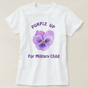Camiseta Roxo Para Crianças Militares Filho Militar