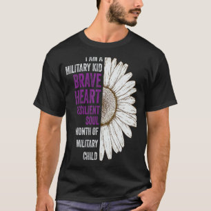 Camiseta Roxo Para Crianças Militares Filho Militar Mês