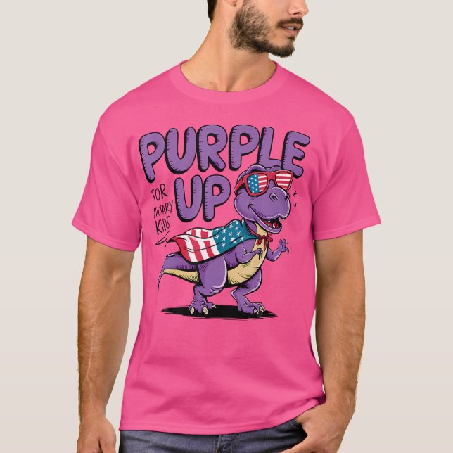 Camiseta Roxo Para Crianças Militares Filho Militar Mês D (Frente)