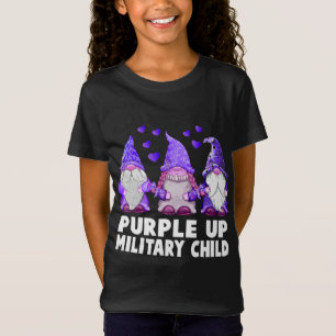 Camiseta Roxo Para Crianças Militares Gnomos Cute