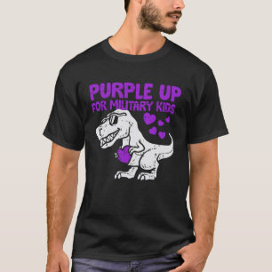 Camiseta Roxo para Crianças Militares Mês Criança Militar T