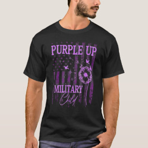 Camiseta Roxo Para Crianças Militares, Mês Dandelion Spark