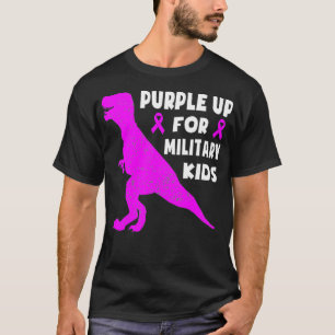 Camiseta Roxo Para Crianças Militares Mês Do Exército