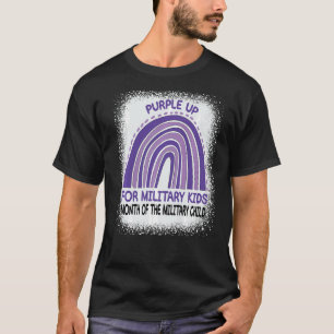 Camiseta Roxo Para Crianças Militares Mês Do Exército