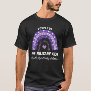 Camiseta Roxo Para Crianças Militares Mês Do Mili