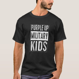 Camiseta Roxo Para Crianças Militares Mês Roxo Para Cima Mi