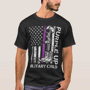 Camiseta Roxo Para Crianças Militares Norte-Americanas Band