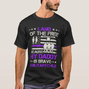 Camiseta Roxo Para Crianças Militares Terra De Grátis Meu P