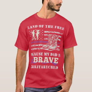 Camiseta Roxo Para Crianças Militares Terra De Grátis Meu P