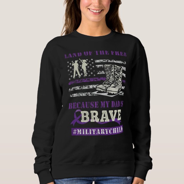 Camiseta Roxo Para Crianças Militares Terra De Grátis Meu P (Frente)
