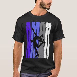 Camiseta Roxo Retro Amor Ice Skating Fan Ice Skate Squad