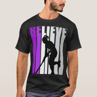 Camiseta Roxo Retro Girls Aniversário Hockey Fan Queen