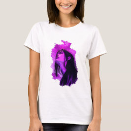 Camiseta Roxo Reverie, mulher triste